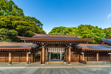 Meiji Jingu Shrine, Japanese temple in Shibuya district, Tokyo, Japan