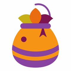 Autumn harvest bag cartoon illustration isolated on white background