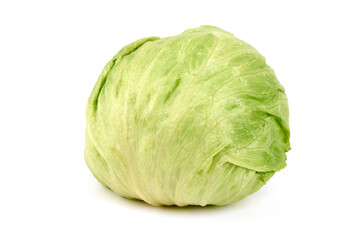 Fototapeta premium Fresh Iceberg Lettuce, isolated on white background
