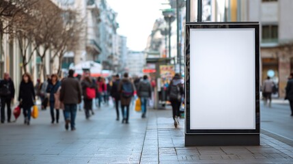 Blank Advertisement Billboard on City Street