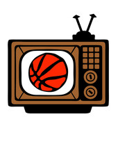 basket tele tv television basketball ballon