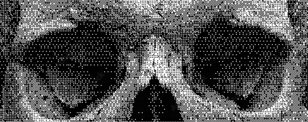 Poster Exploring the intricate art of ASCII representation with a focus on a stylized skull design