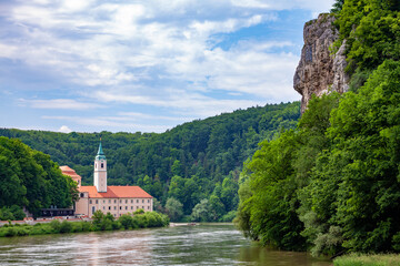 Naklejka premium Weltenburg Abbey, Danube Gorge, Kehlheim, Bavaria, Germany, Europe.