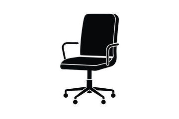 Fototapeta premium Black office chair icon on a white background