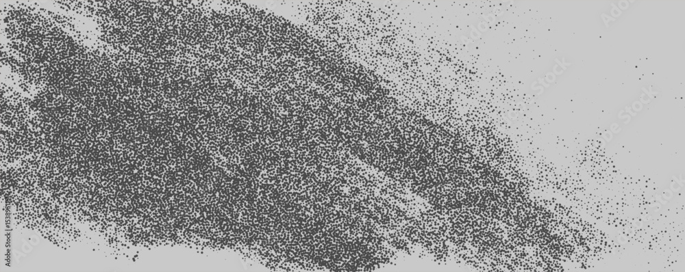 Aufkleber abstract expression of movement using textured black grains during creative artwork session