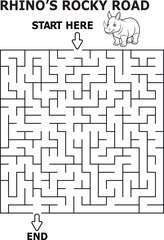 Rhinos rocky road maze game for kids fun activity