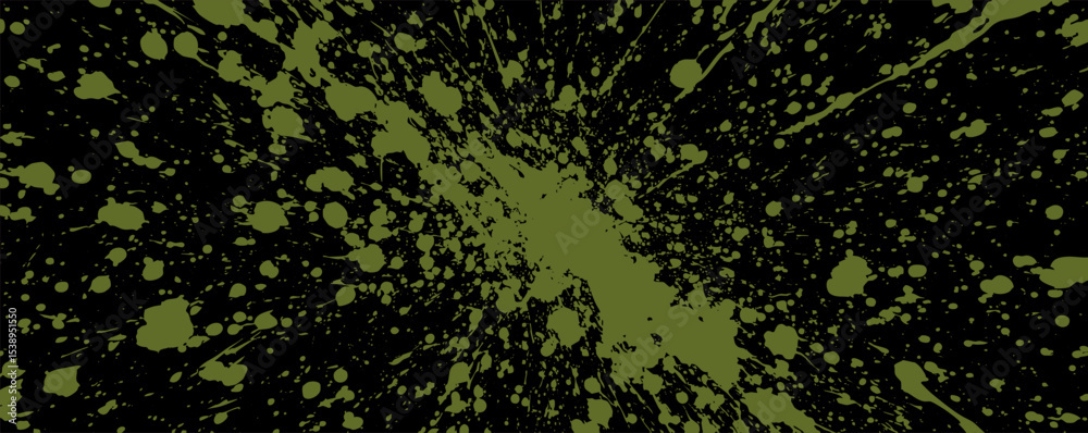 Poster Vibrant splatter art showcasing dynamic movement and abstract expression on a contrasting dark background