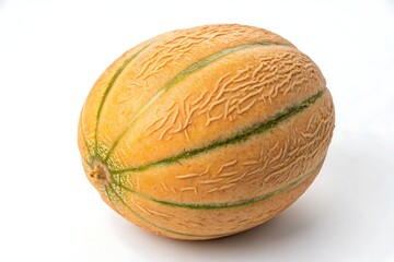 Ripe Cantaloupe Melon Isolated on White Background