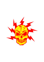 Tete de mort eclair halloween foudre crane