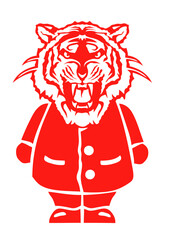 tigre costume debout personnage cravate