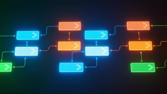 Colorful Flowchart Illustrating Complex Processes