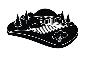 Modern House in Mountain Landscape