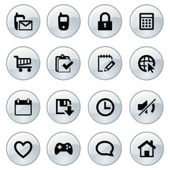 Phone and App Icons Set &ndash; Vector Button Symbols for Web, UI, App, and Multimedia