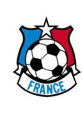 Obraz premium France football supporter ecusson fanion ballon