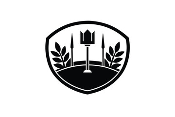 Black and White Shield Crest Design