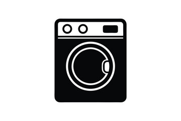 Washing Machine Icon Black Silhouette