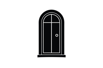 Arched Door Black Silhouette Icon