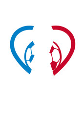 love France foot supporter equipe coeur aime