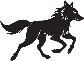 running wolf silhouette