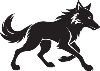 running wolf silhouette