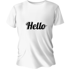 white t shirt with text 
