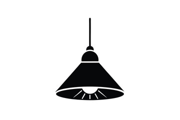 Simple Black Pendant Lamp Icon