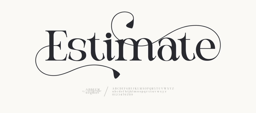 Elegant luxury vintage alphabet font logo. Typography modern classic lettering serif italic fonts decorative wedding vintage retro logos. vector illustration
