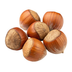 Whole Hazelnuts Isolated on White Background
