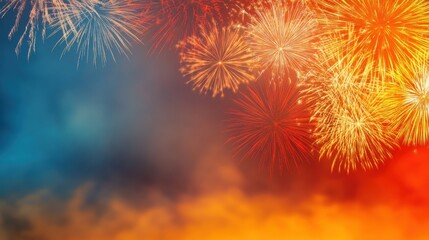 Colorful fireworks illuminate the night sky during a festive celebration