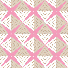 Repetitive Geometric Diamond Pattern with Concentric Elements on Pink Backdrop