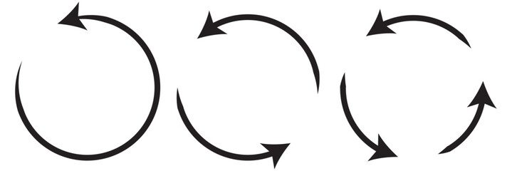 Circle arrows icon set. Round reload sign, repeat icon, refresh icon, rotate arrow icon sign and symbol. rotation circle arrow icon. Vector illustration. Eps 10