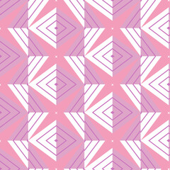 Vibrant Pink and White Geometric Pattern of Diamonds and Triangles