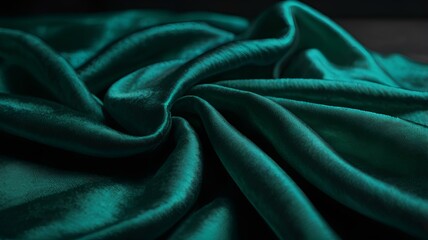 Obraz premium green silk background flowing emerald