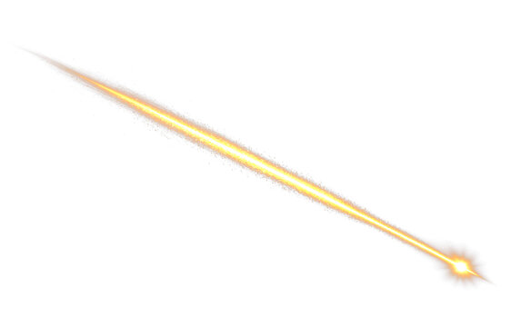 Glowing Meteor Streak with Transparent Background - Isolated Shooting Star Light Trail PNG