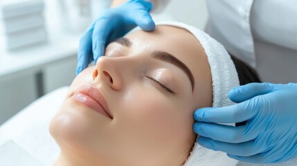 A patient is surrounded by a warm, soft golden glow during a Platelet-Rich Plasma PRP cosmetic treatment, creating a serene and rejuvenating atmosphere.