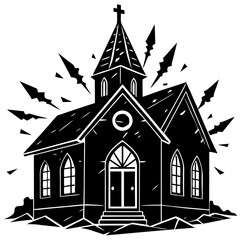 church silhouette vector