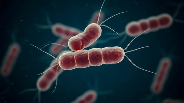 Rod shaped bacteria illustration