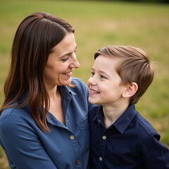 Ok Image Description A heartwarming scene featuring mother and child bonding together