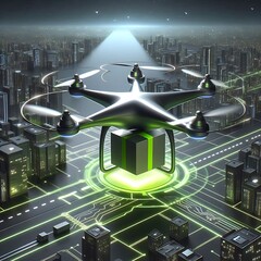 Futuristic Drone Package Delivery
