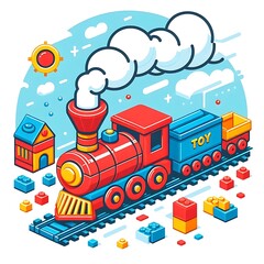 Children's Toy Block Train