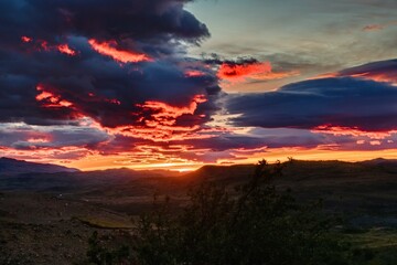 early morning sunrise sky with clouds