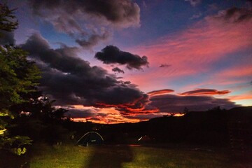 early morning sunrise sky with clouds