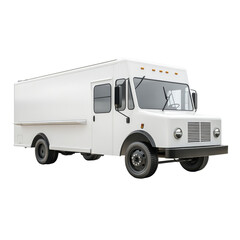 White Delivery Truck in a Neutral Setting for Commercial Use on transparent background