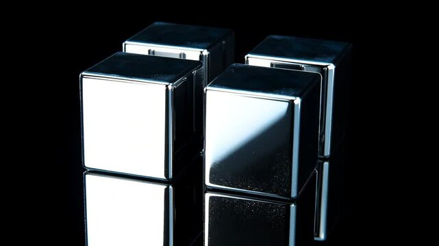 square cube, glass, metal, ice