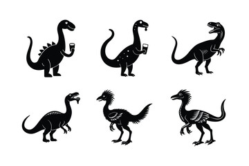 Dinosaur silhouette bundle design.