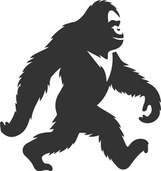 Fototapeta premium Vector illustration of a orangutan animal drawing silhouette