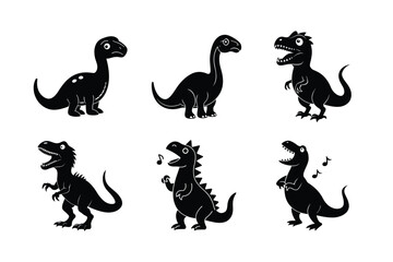Dinosaur silhouette bundle design.