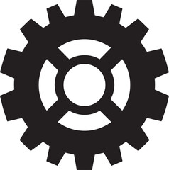 Fototapeta premium Gear Rotation Silhouette in Black | Industrial Cog Icon Illustration Vector Format
