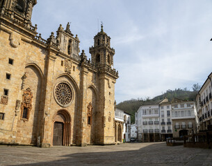 Fototapeta premium Mondoñedo Cathedral and Episcopal Palace in Galicia, Spain. Gothic and Baroque architecture in a historic medieval town.