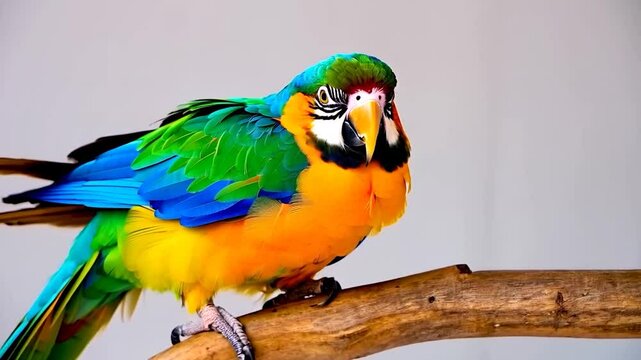 Colorful parrot on branch